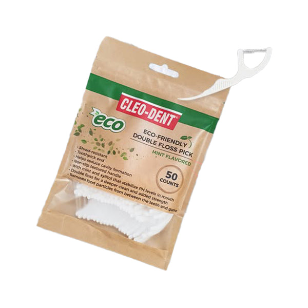 Eco-Friendly Double Floss Pick Mint Flavored 50 Counts